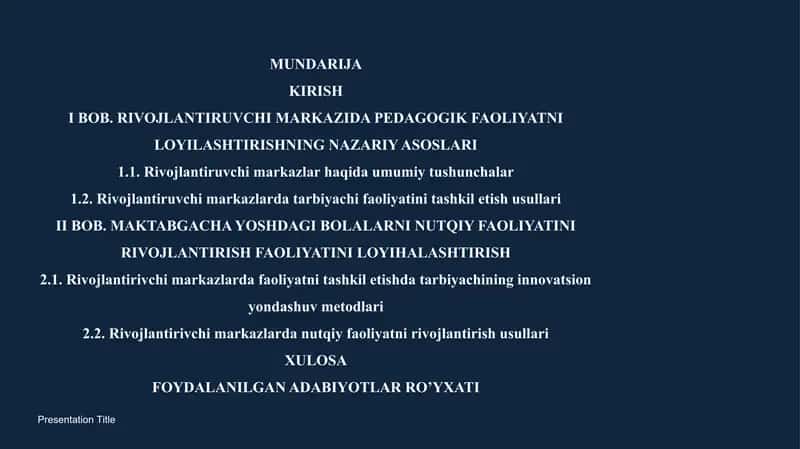 Pedagogik faoliyatni rivojlantirishning nazariy asoslari 2