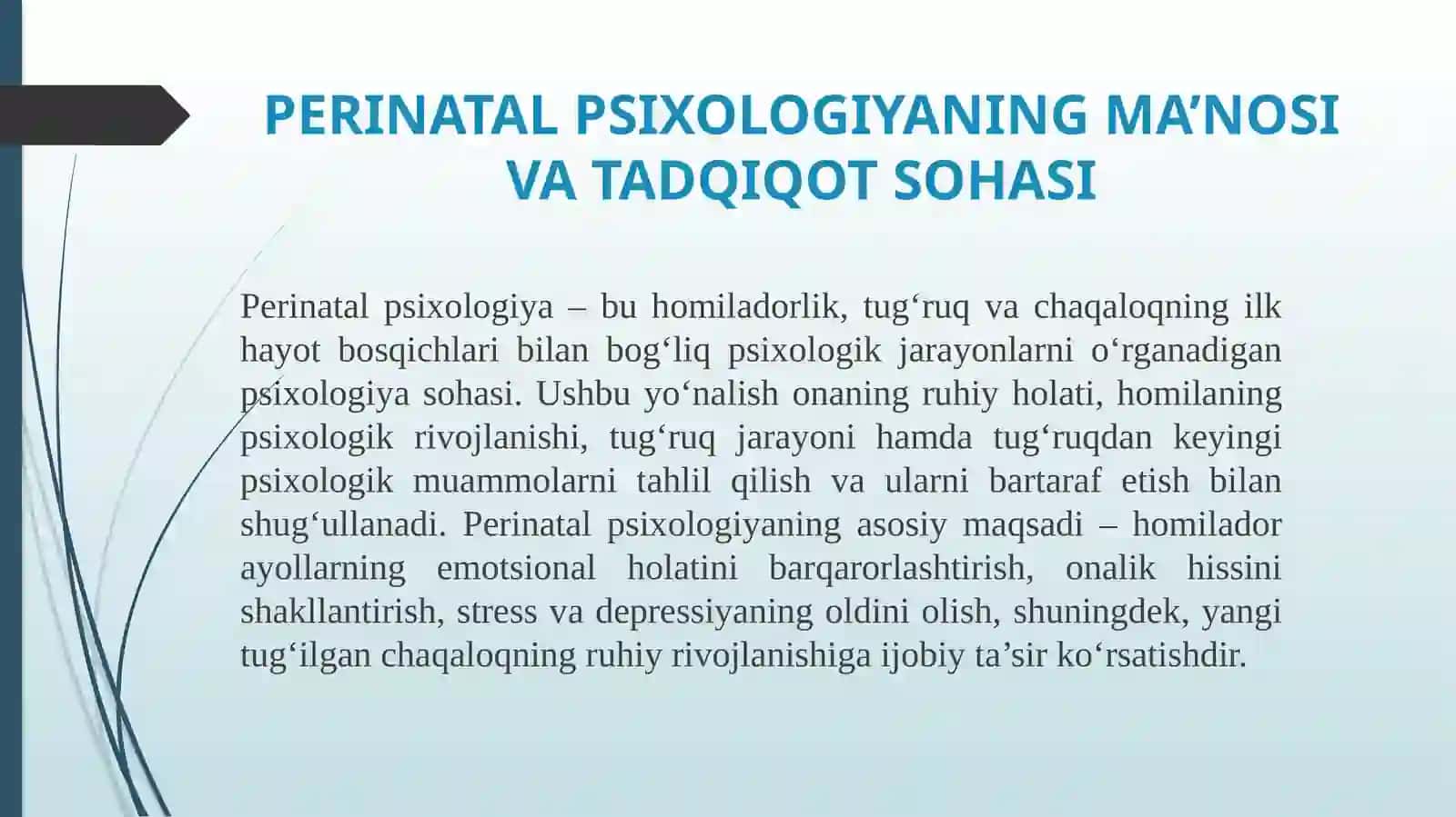 Perinatal psixologiyaning umumiy konsepsiyalari 2