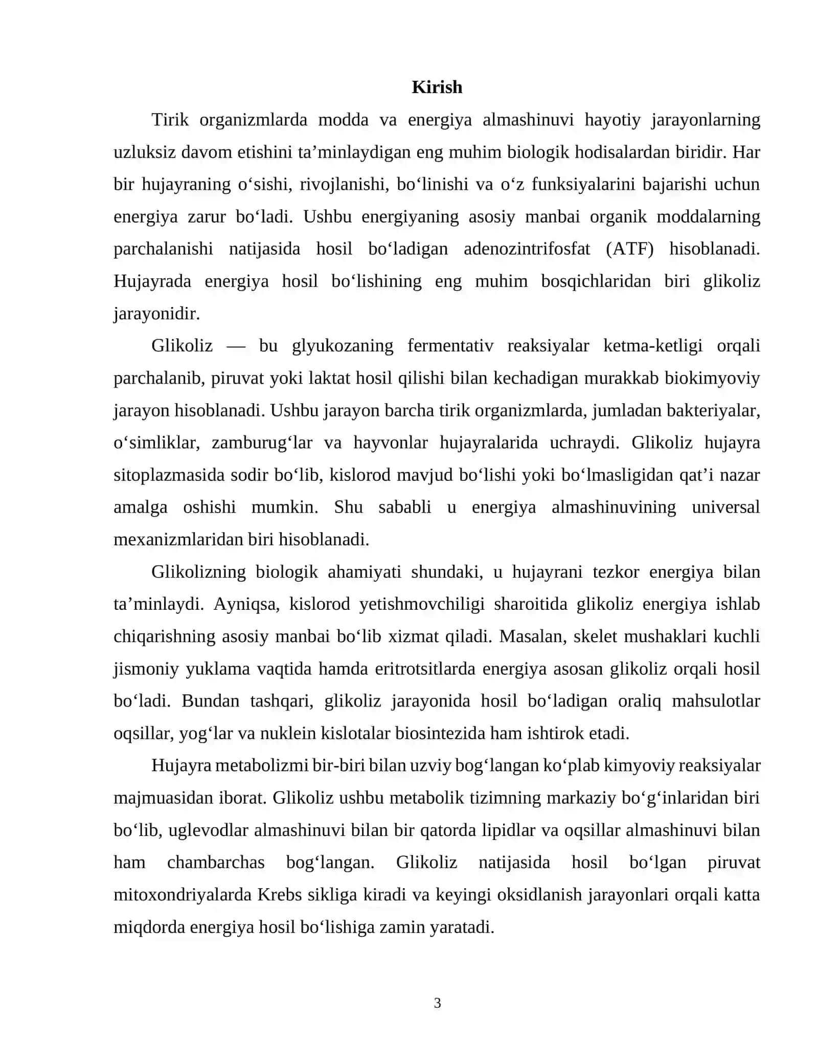 GLIKOLIZ VA UNING HUJAYRA METABOLIZMIDAGI O'RNI 2