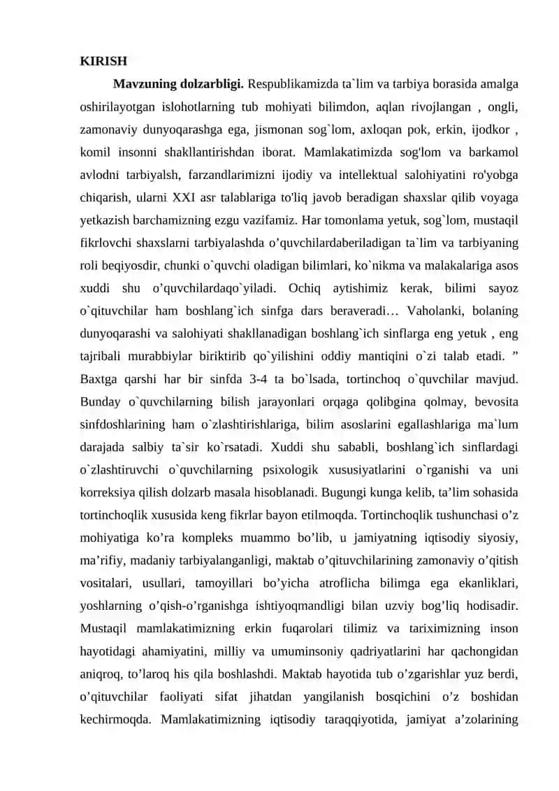 Tortinchoq o‘quvchilar bilan olib boriladigan korreksion ishlarni tashkil qilish 2