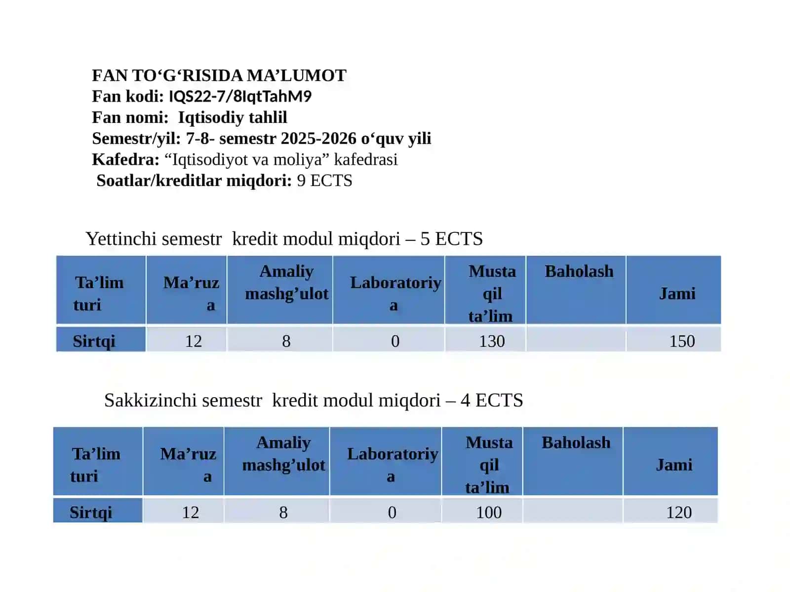 Iqtisodiy tahlilning predmeti, asosiy vazifalari vatamoyillari.Iqtisodiytahlilningmetodvausullari 2