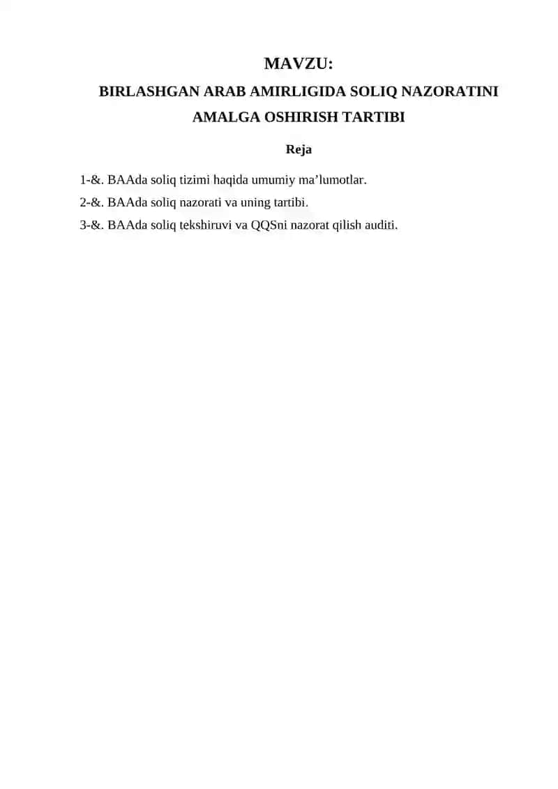Birlashgan Arab Amirligida soliq nazoratini amalga oshirish tartibi 2