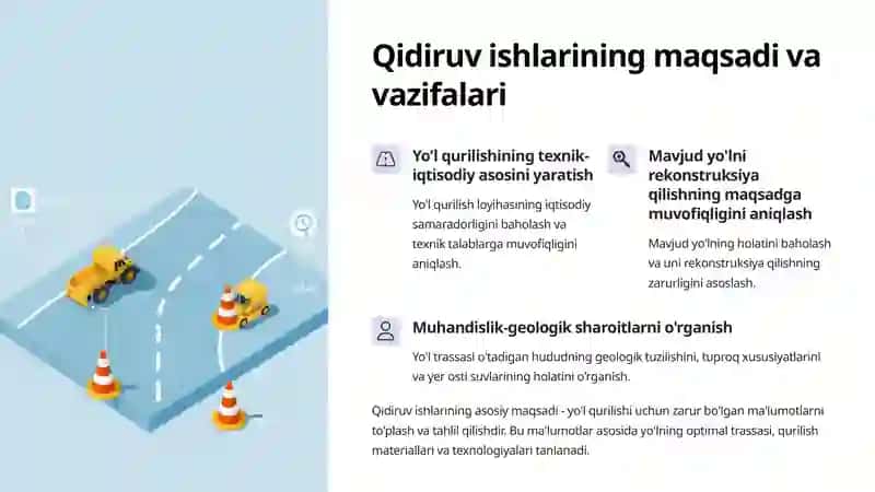 Avtomobil yo'llarini rekonstruksiya qilishda qidiruv ishlari 2