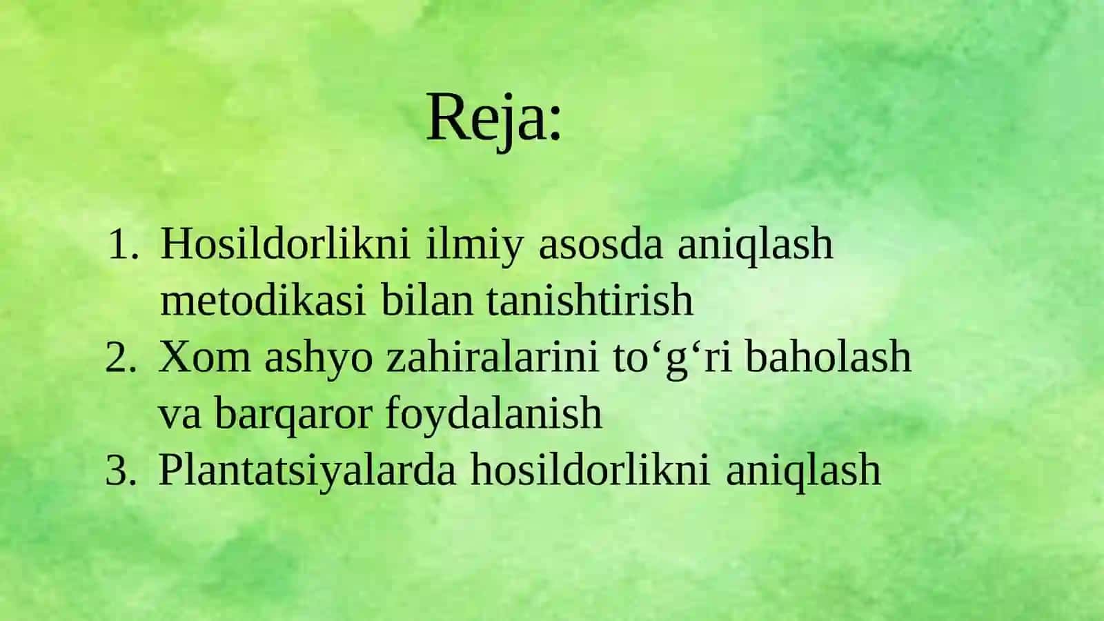 Dorivor o’simliklar hosildorligini xisoblash maydonchalarida aniqlash usullari 2