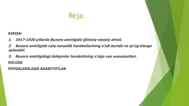 1917-1920 YILLARDA BUXORO AMIRLIGIDAGI IJTIMOIY-SIYOSIY AHVOL 2