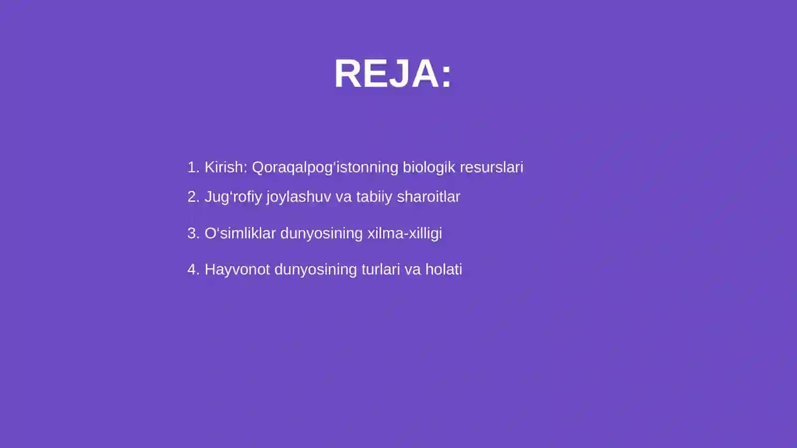 Biologik resurslar Qoraqalpog‘istonda 2