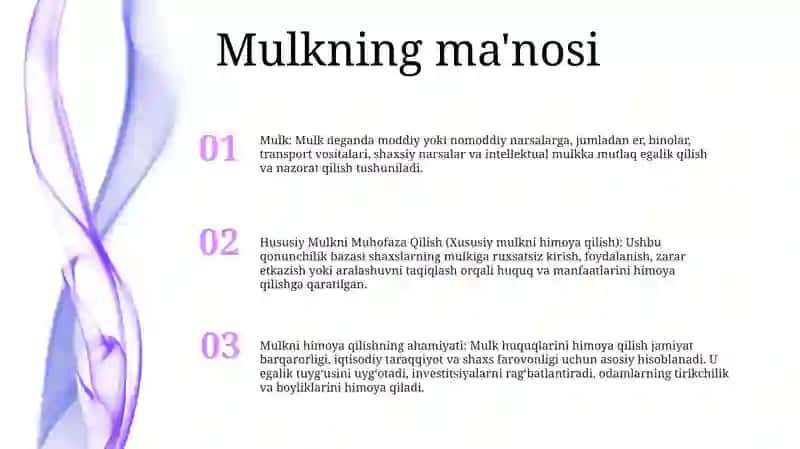 Hususiy Mulkni Muhofaza Qilish 2