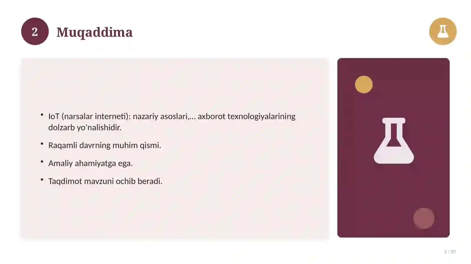 IoT (narsalar interneti): nazariy asoslari, an'anaviy yondashuvda (Magistrlik dissertatsiyasi mavzusi) 2