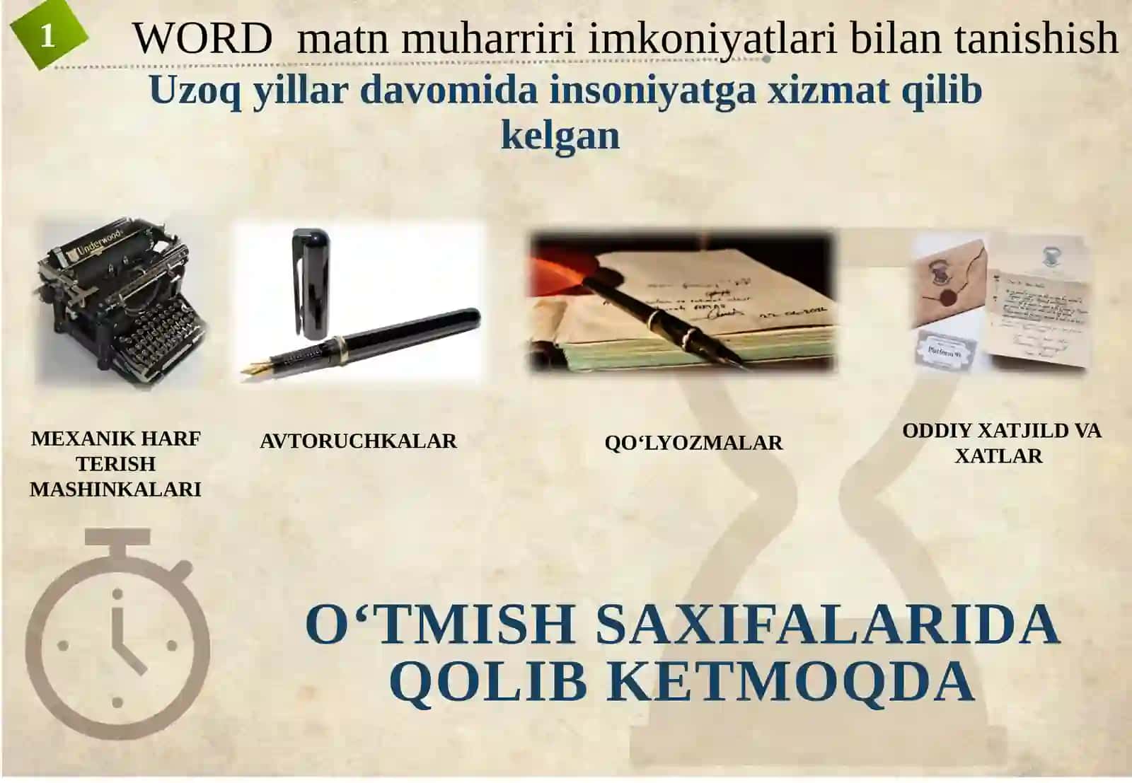 Matn protsessorlari va ularning ta’limiy imkoniyatlari bilan tanishish 2