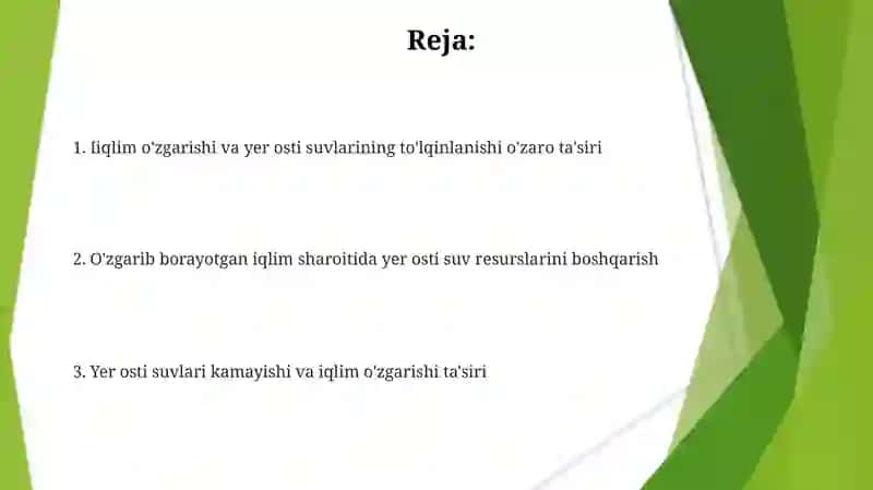 Iqlim oʻzgarishi va yer osti suvlariga taʼsri 2