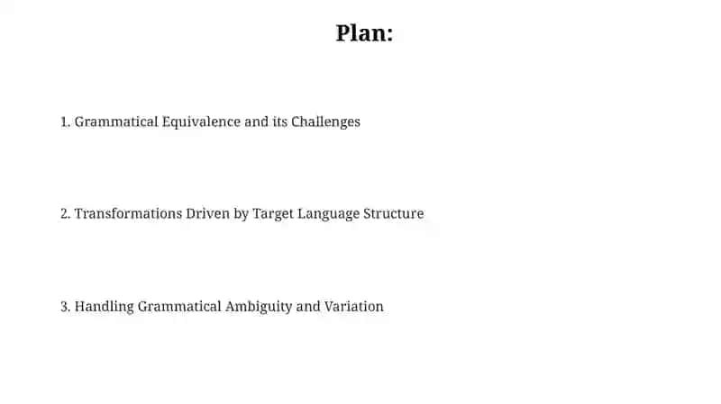 Grammatical transformations in translation 2