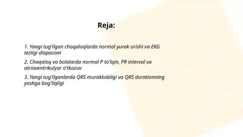 Yangi tug'ilgan chaqaloq va bolalarda EKG ni o'ziga xos xususiyatlari 2