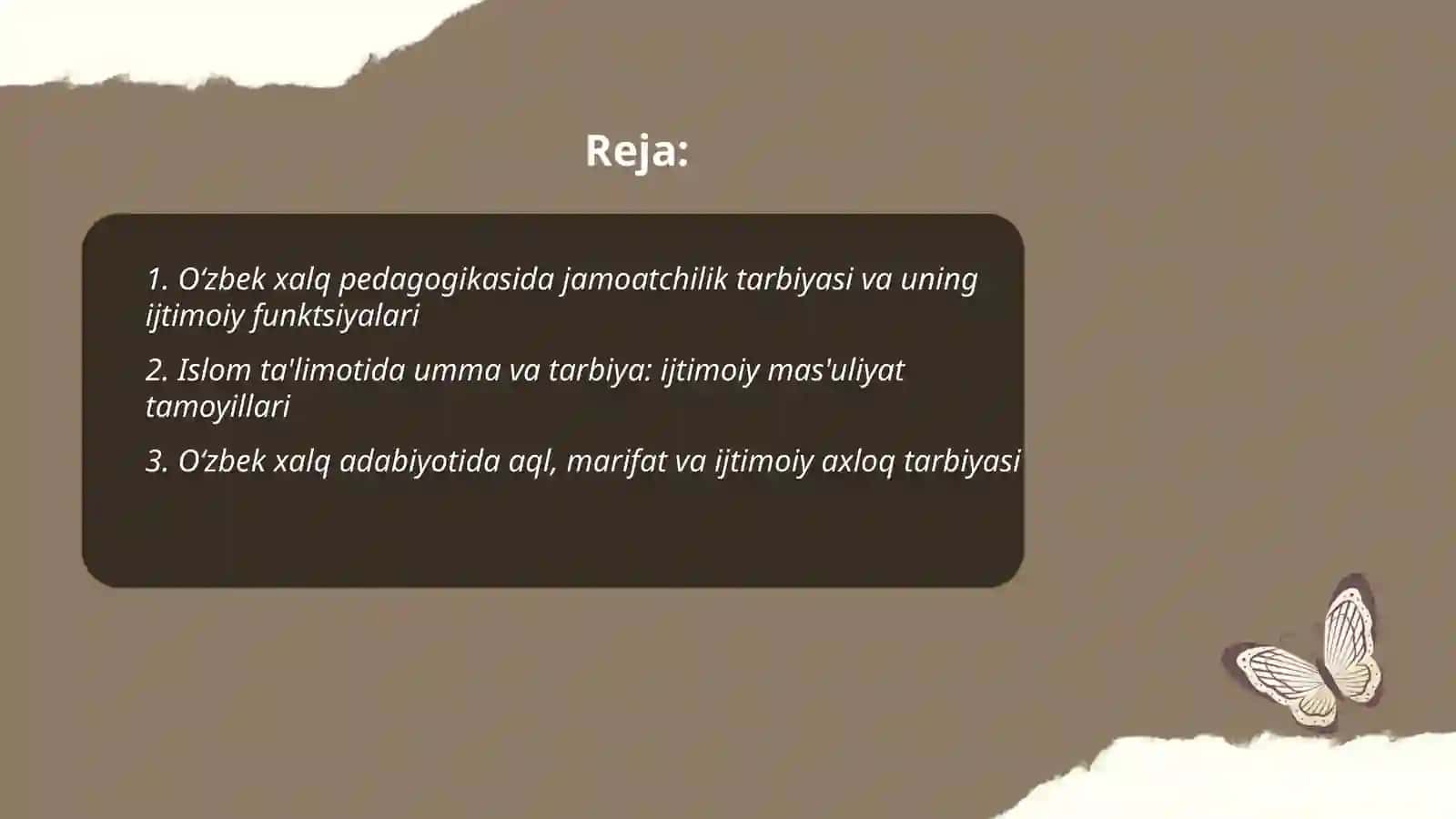 Oʻzbek xalq pedagogikasi va islom ta'limotida ijtimoiy pedagogik gʻoyalar 2