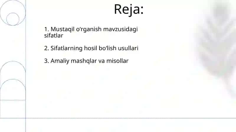 Ona tilidan mustaqil talim mavzusi sifatlarining yasalishi 2