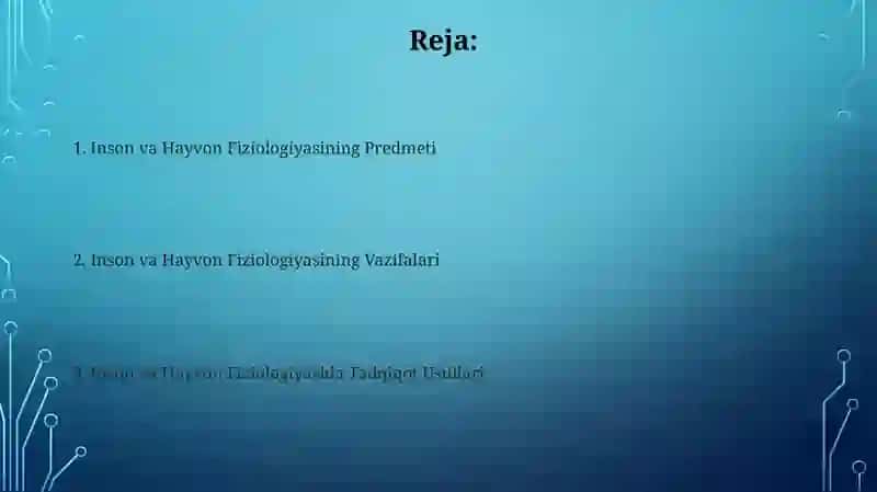 Inson va Hayvon Fiziologiyasi 2