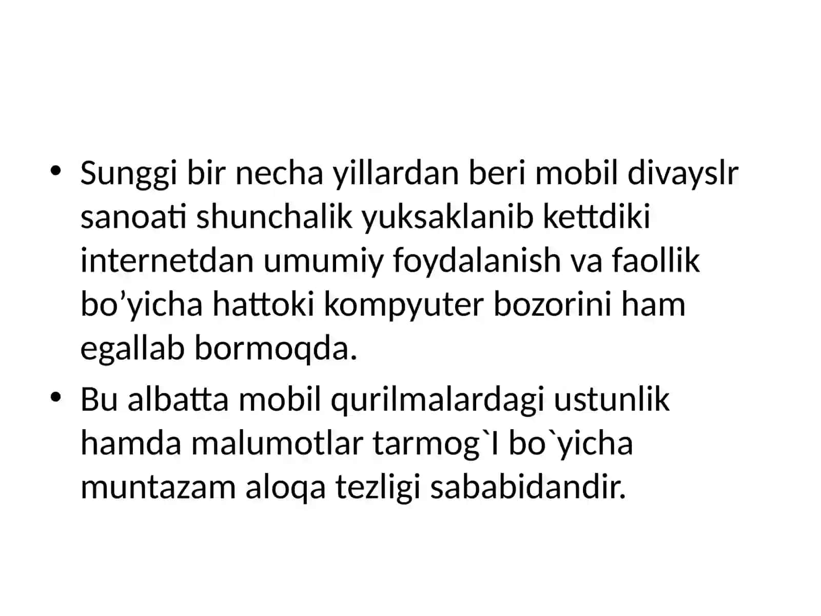 Mobil qurilmalar operatsion tizimlari va ularning turlari 2