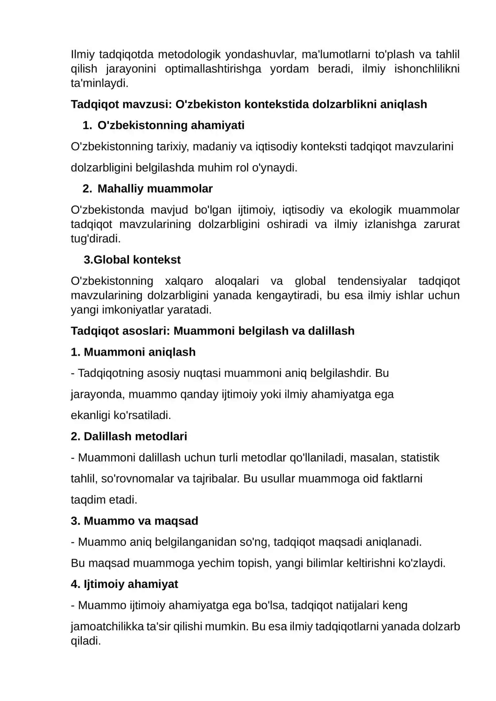 Ilmiy tadqiqot kurs ishi mavzusini asoslash 2