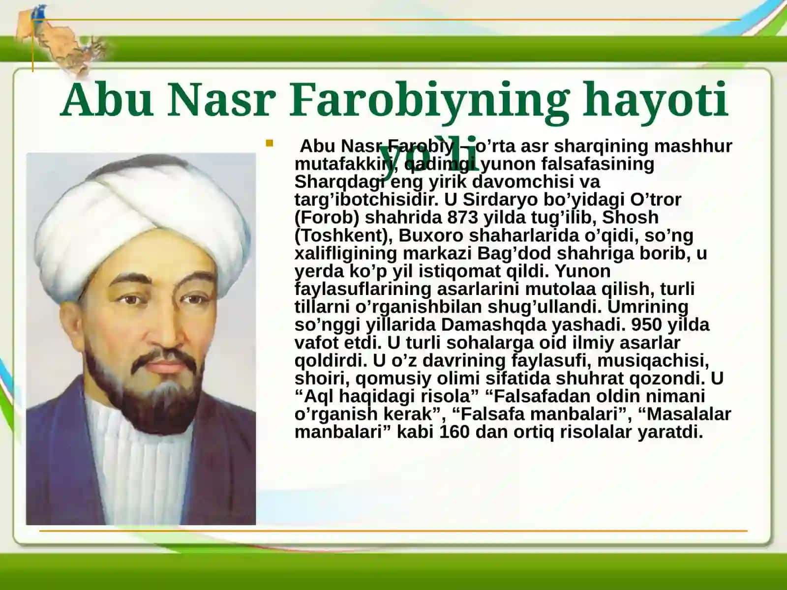 ABU NASR FAROBIYNING TA’LIM-TARBIYAGA OID QARASHLARI 2