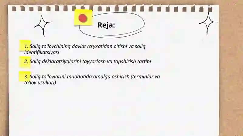 Soliq majburyatini bajarish 2