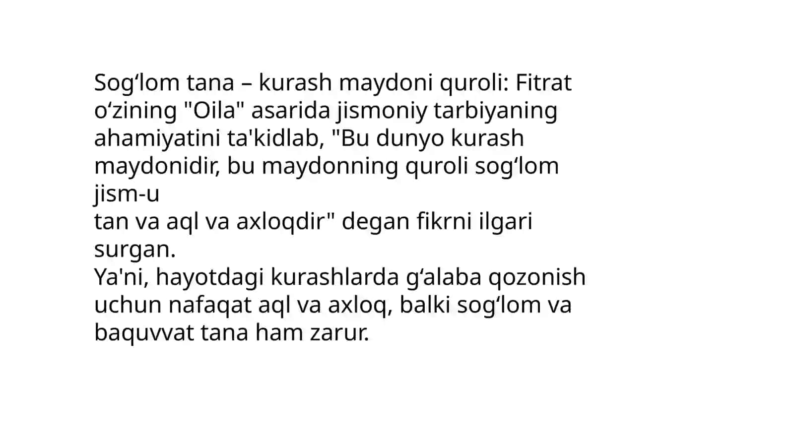 Abdurauf Fitratning jismoniy tarbiyatoʻgʻrisidagi fikrlari 2