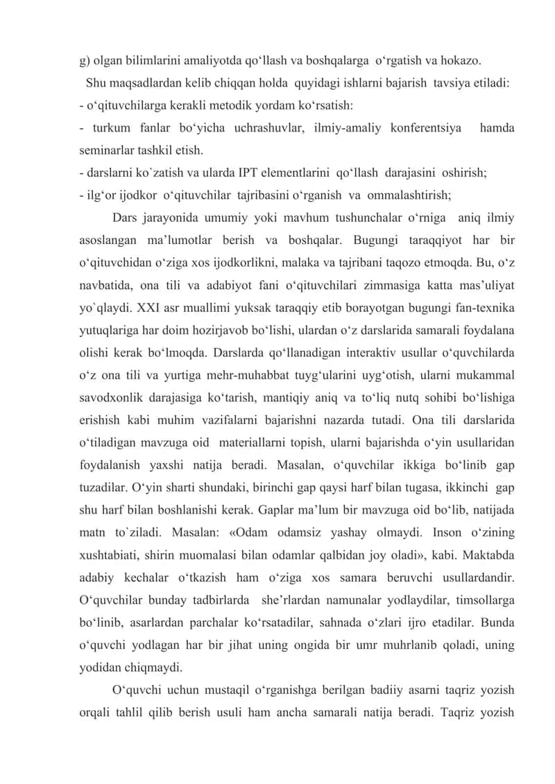 Talaba innovatsion yondashuv asosida noan’anaviy mashg‘ulot ishlanmasi tayyorlaydi 2