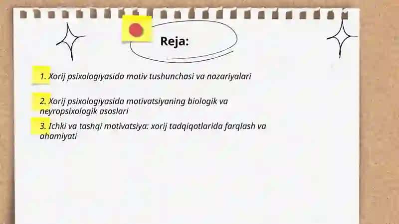 Xorij psixologiyasida motiv va motivatsiya muommosi 2