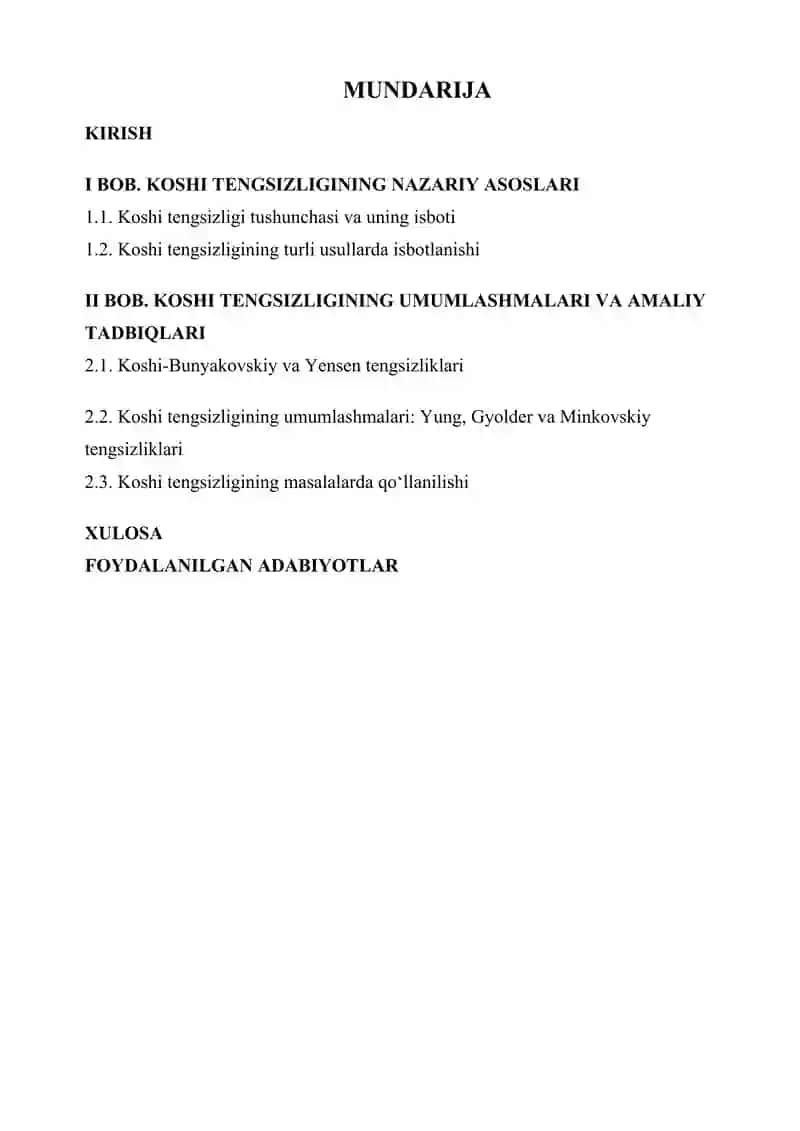 Koshi tengsizligi 2