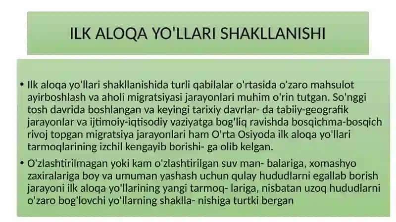 BUYUK IPAK YO'LI - MULOQOT VA HAMKORLIK YO'LI 2