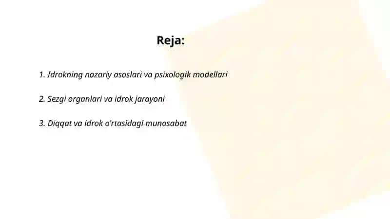 Idrok va uning buzilishlari 2