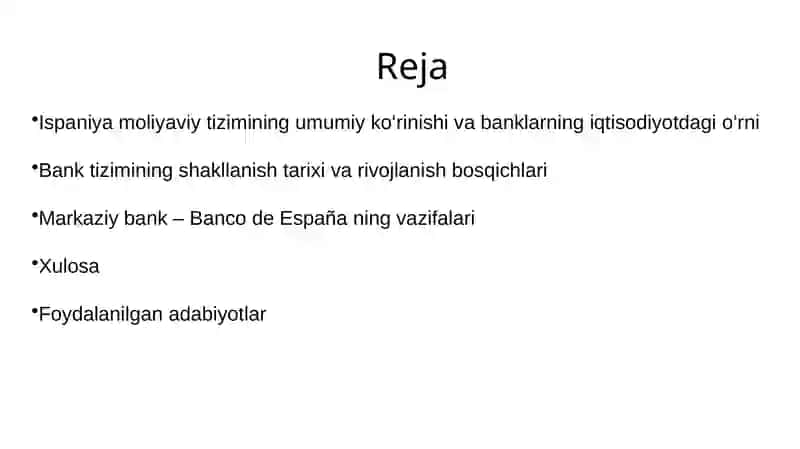 Ispaniya Moliyaviy Tizimi 2