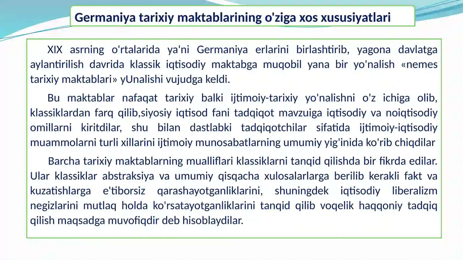 Yangi tarixiy maktab va ijtimoiy yonalish 2