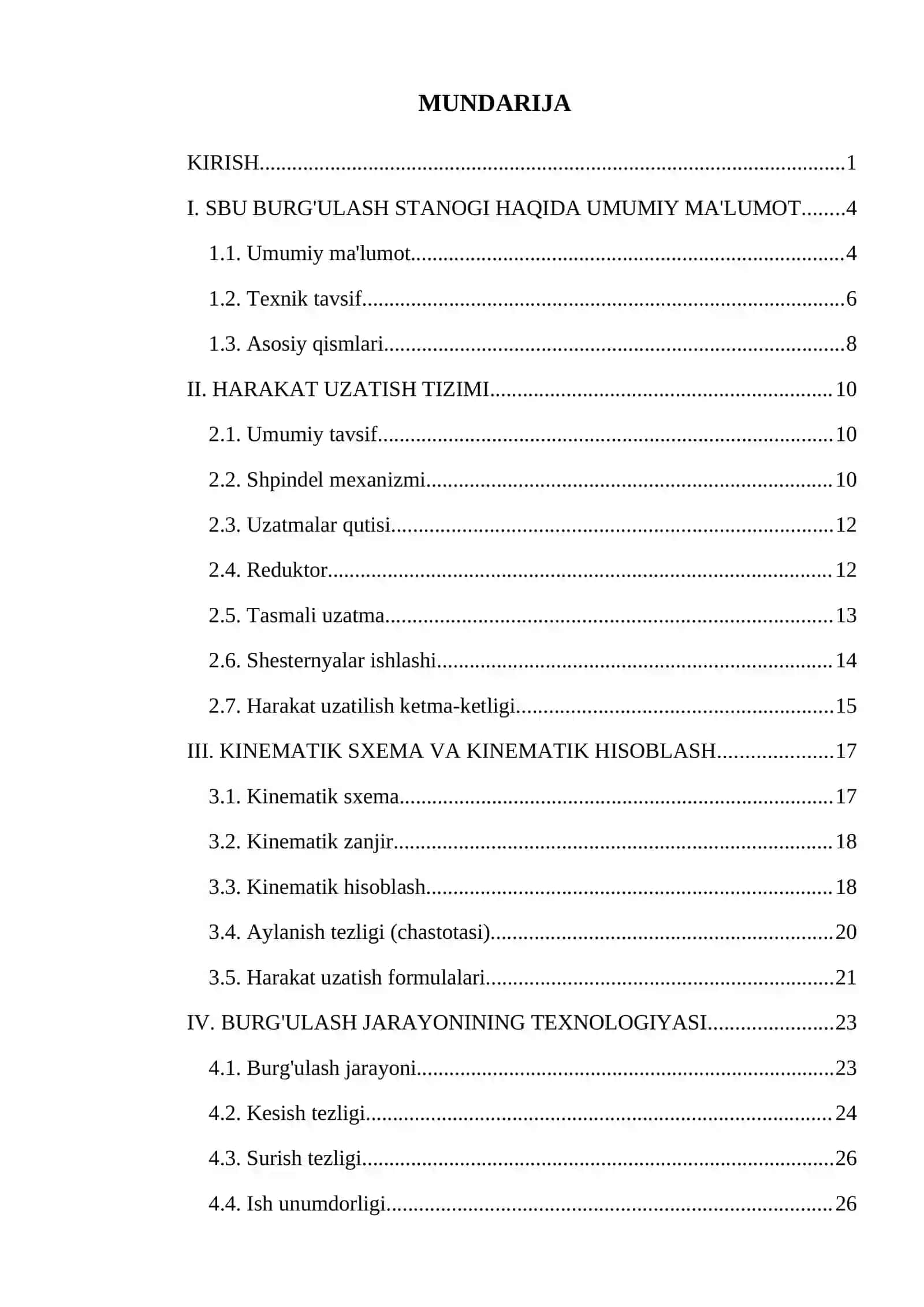 SBU burg‘ulash stanogi ishchi mexanizmlari kinematik tasvirini chizish va laboratoriya ishiga tayyorlanish (ENG ORIGINALI) 2