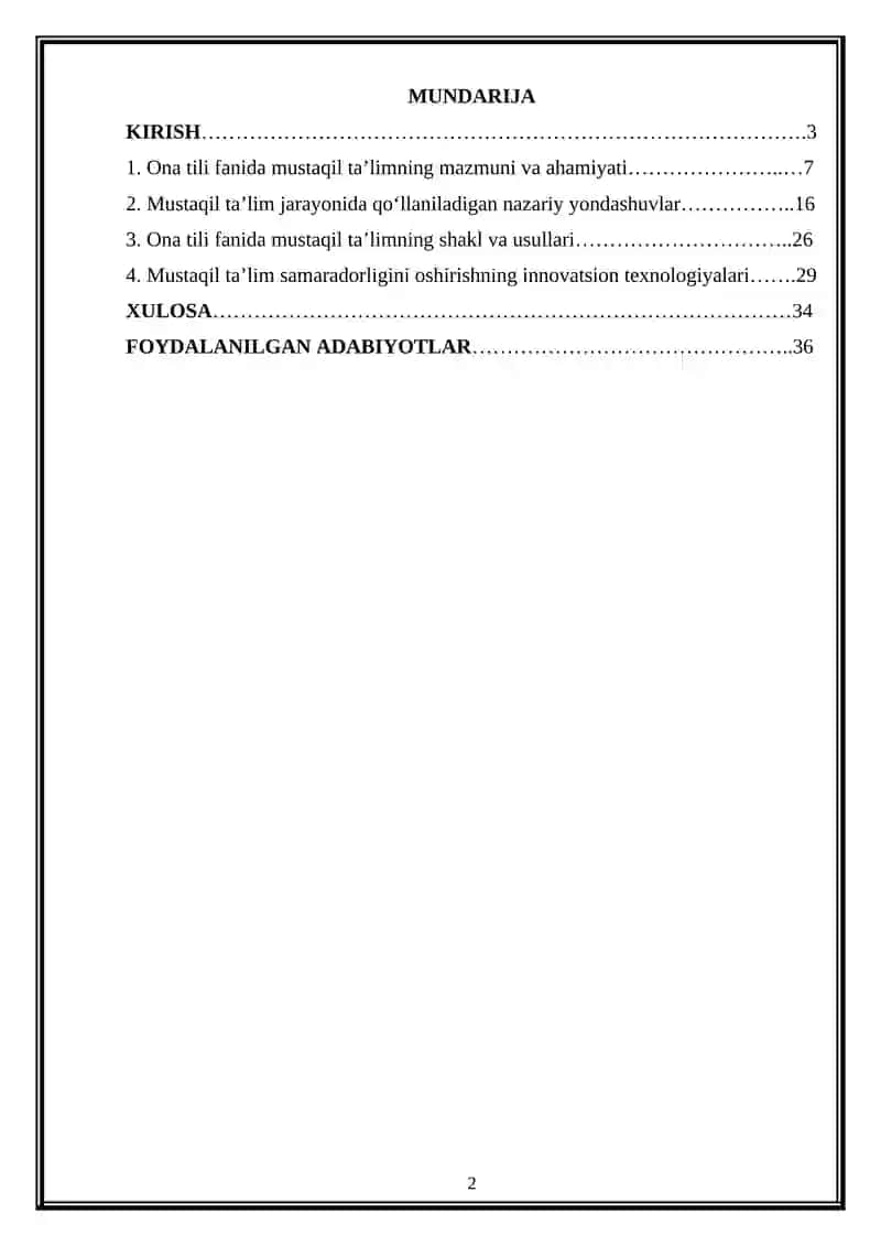 Ona tilini mustaqil ta'limning nazariy asoslari 2