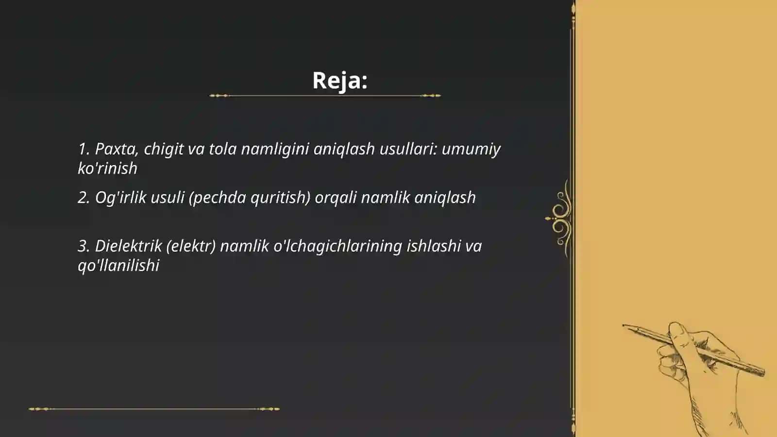 Paxta, chigit va tola namligini aniqlash 2