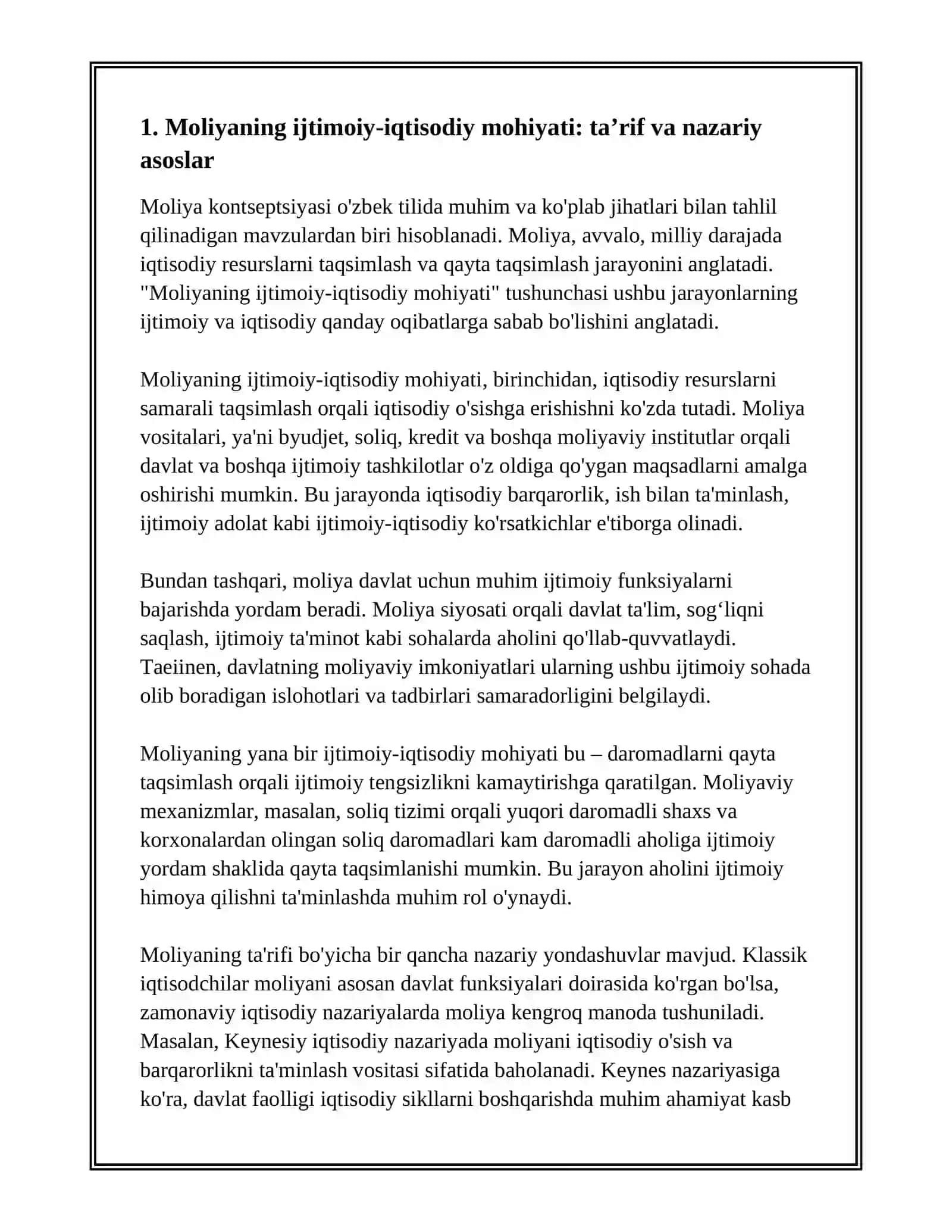 Moliyaning ijtimoiy-iqtisodiy mohiyati va funksiyalari 2