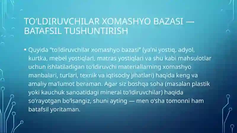 To'ldiruvchilar xomashyo bazasi 2