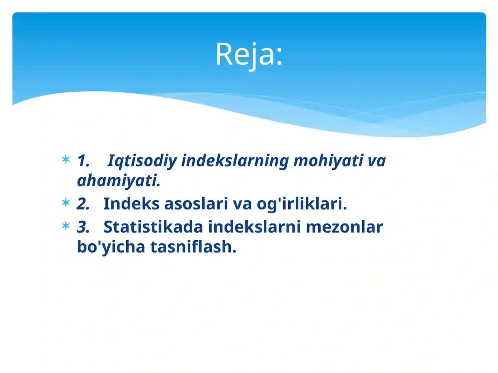 Statistika amaliyotida iqtisodiy indekslarni qo'llash yo'nalishlari 2