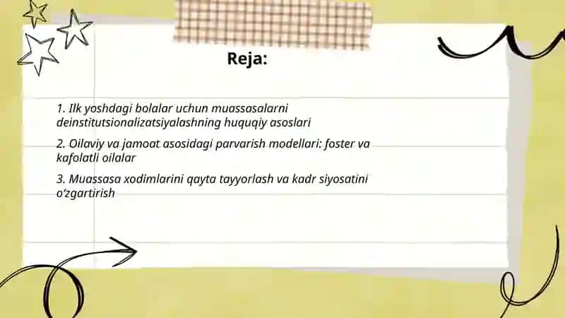 Ilk yoshdagi bolalar uchun muassasalarning deinstitulizatsiyalash masalalari 2