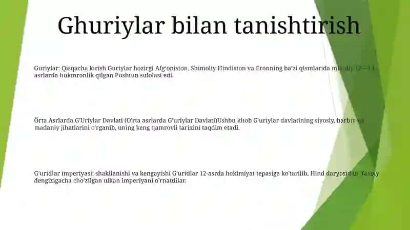 Örta Asrlarda G'Uriylar Davlati 2