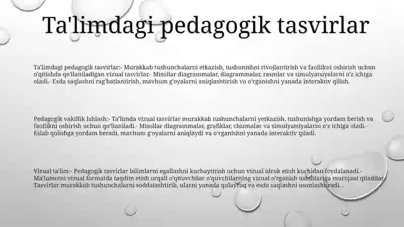 Pedagogik Tasvirlar Ishlash 2