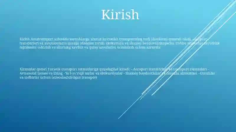 Avtotransport Vositasida Xizmatlar Ko'Rsatish 2