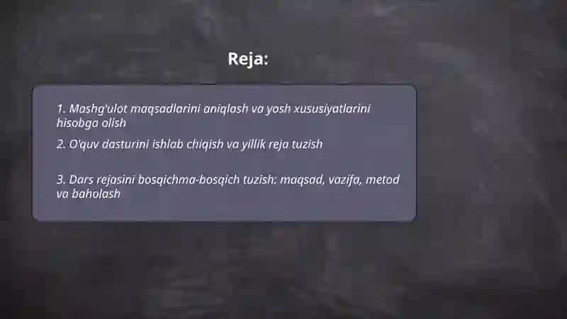 Bolalar uchun chet tili mashg'ulotlarini rejalashtirish va tashkil etish bosqichlari 2