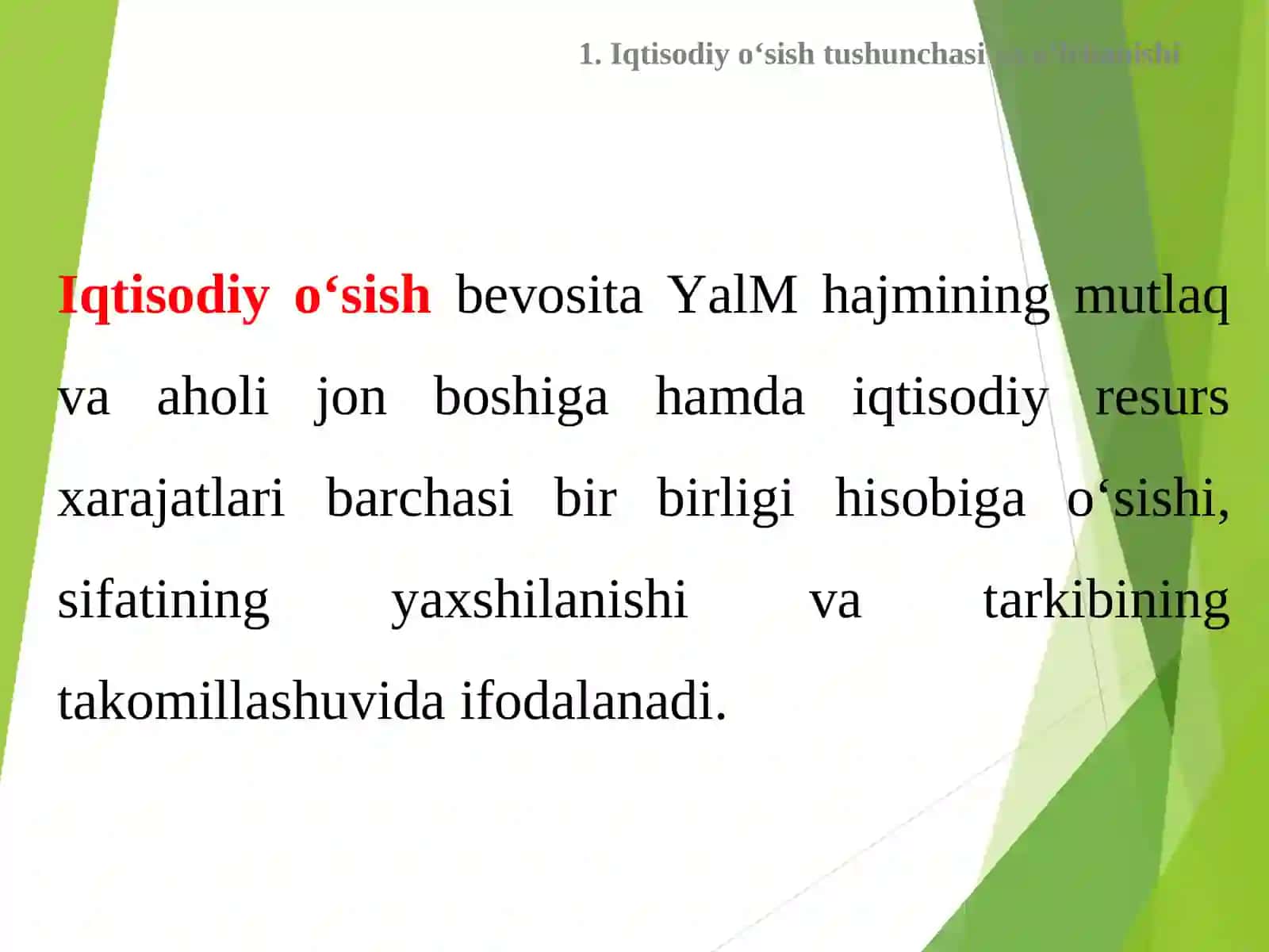 IQTISODIY O‘SISHNING UMUMIY TAVSIF VA MODELLARI 2