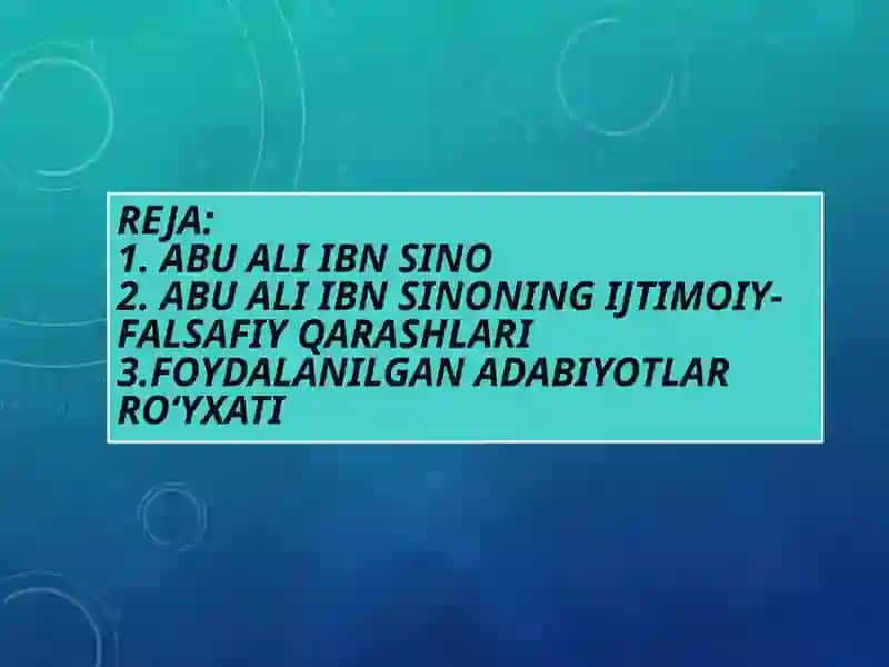 Abu Ali ibn Sino va Sharq Renessansi 2