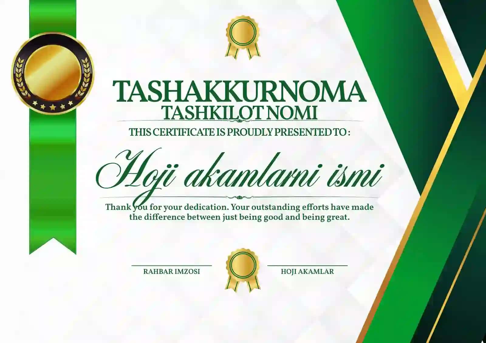 Tashakkurnoma 2