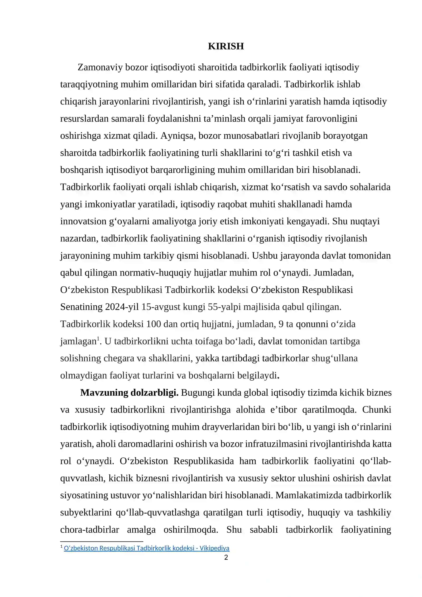 TADBIRKORLIK FAOLIYATINING SHAKLLARI 2