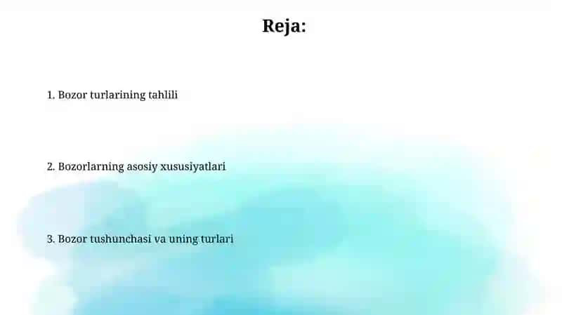 Bozor va bozor turlari 2