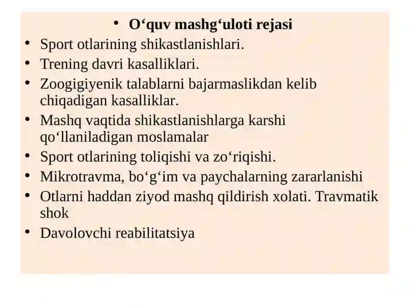 Xizmat otlarini mashq qildirish va musobaqa paytida organizmda paydo bo‘ladigan o‘zgarishlar 2