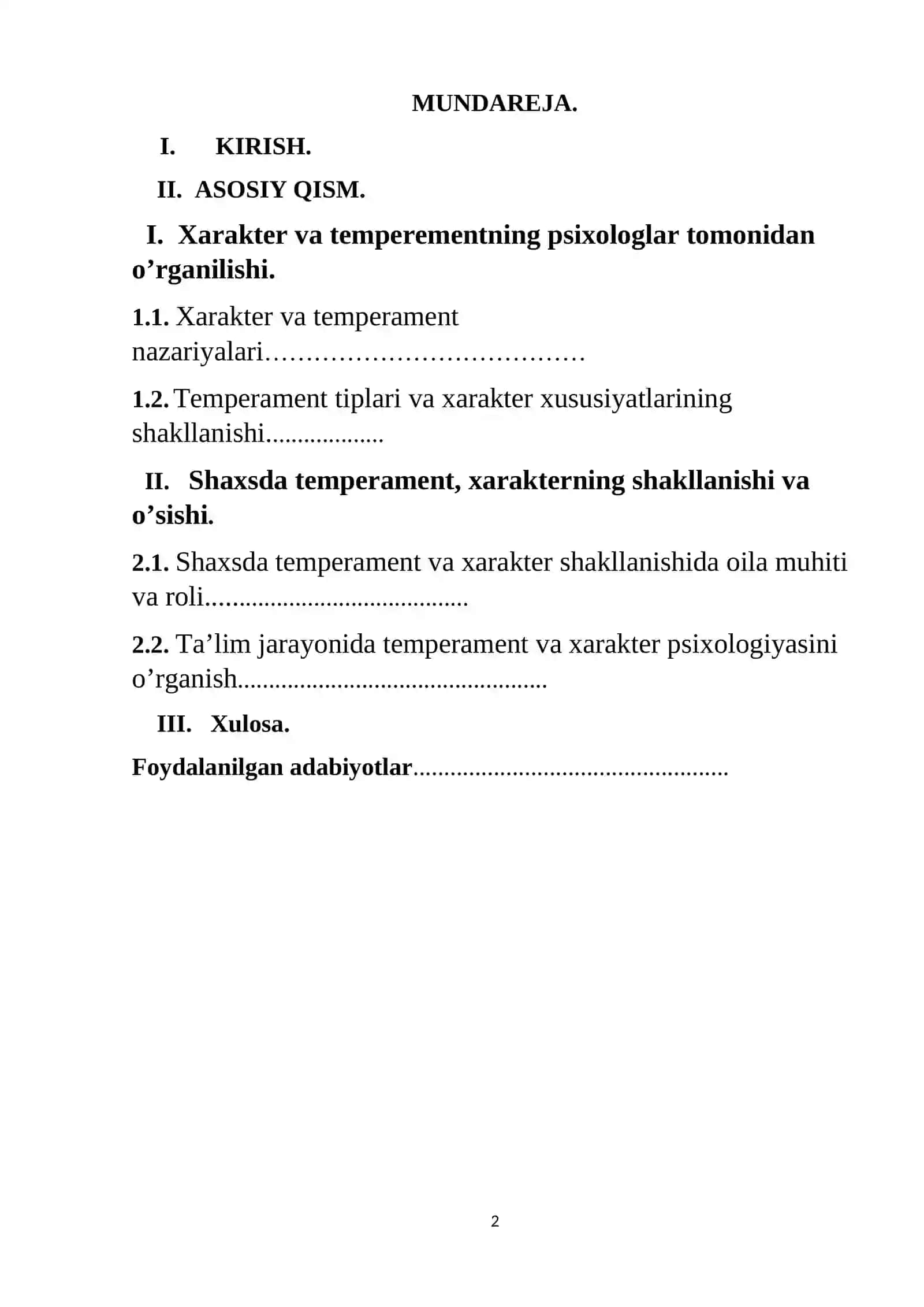 Xarakter va temperament 2