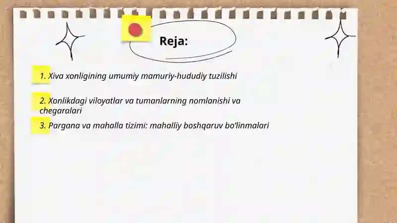 Xiva xonligining mamuriy-hududiy boʻlinishi 2